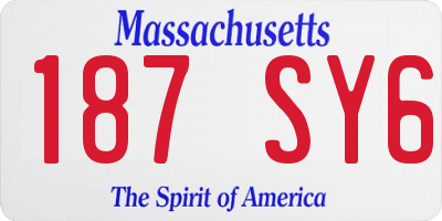 MA license plate 187SY6