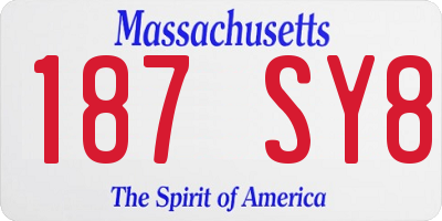 MA license plate 187SY8