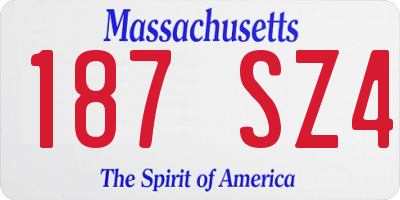 MA license plate 187SZ4