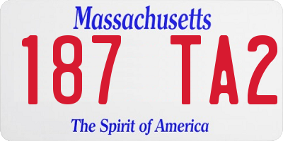 MA license plate 187TA2