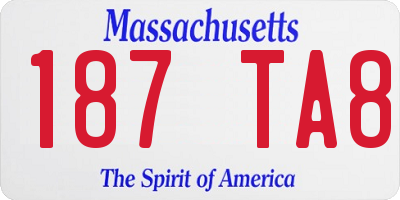 MA license plate 187TA8