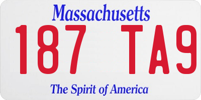 MA license plate 187TA9
