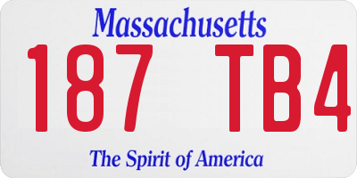 MA license plate 187TB4