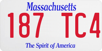 MA license plate 187TC4