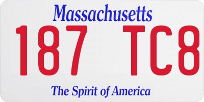 MA license plate 187TC8