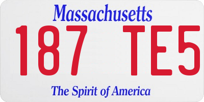 MA license plate 187TE5