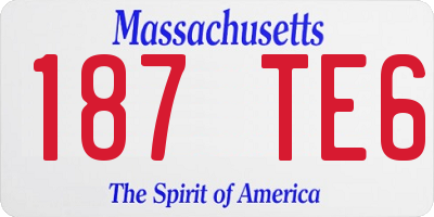 MA license plate 187TE6