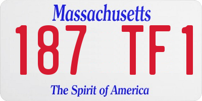 MA license plate 187TF1