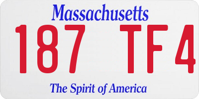 MA license plate 187TF4