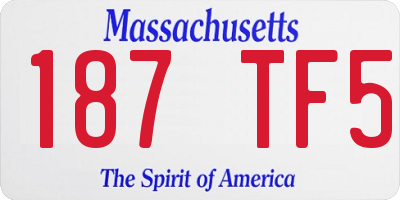 MA license plate 187TF5