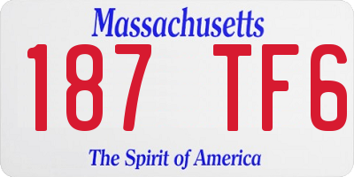 MA license plate 187TF6