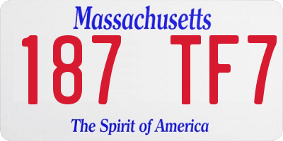MA license plate 187TF7
