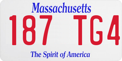 MA license plate 187TG4