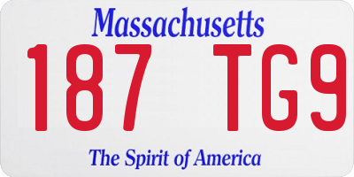 MA license plate 187TG9