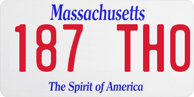 MA license plate 187TH0