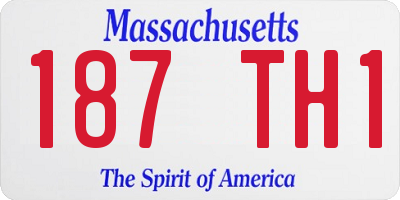 MA license plate 187TH1