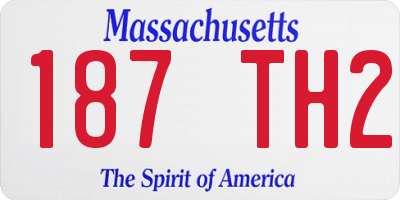 MA license plate 187TH2