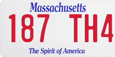 MA license plate 187TH4