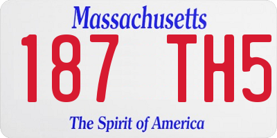 MA license plate 187TH5