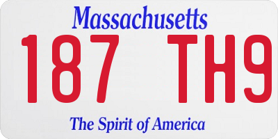 MA license plate 187TH9