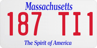 MA license plate 187TI1