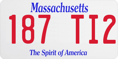 MA license plate 187TI2