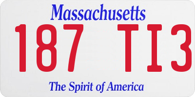 MA license plate 187TI3