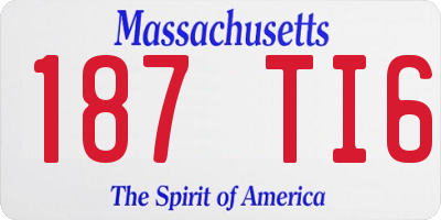 MA license plate 187TI6