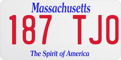 MA license plate 187TJ0