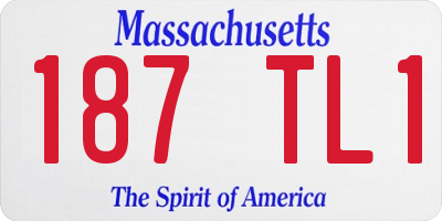 MA license plate 187TL1