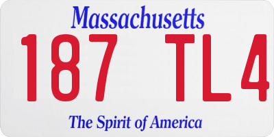 MA license plate 187TL4