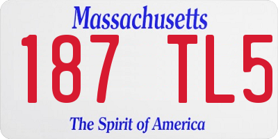 MA license plate 187TL5