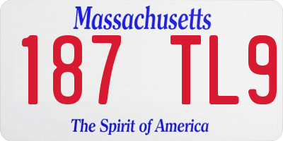 MA license plate 187TL9