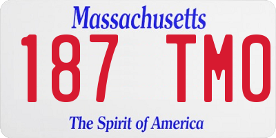 MA license plate 187TM0