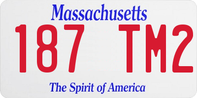 MA license plate 187TM2