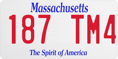 MA license plate 187TM4