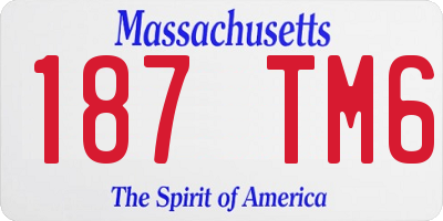 MA license plate 187TM6