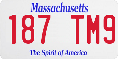 MA license plate 187TM9