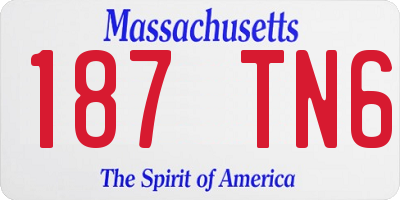 MA license plate 187TN6