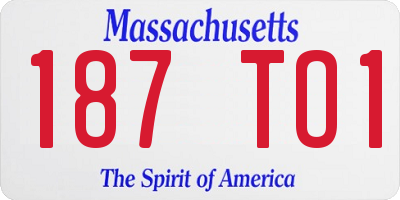 MA license plate 187TO1
