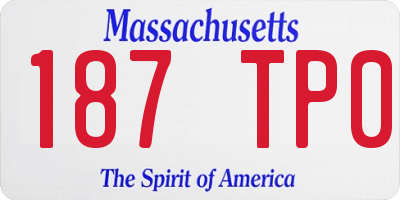 MA license plate 187TP0