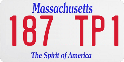 MA license plate 187TP1
