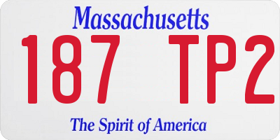 MA license plate 187TP2