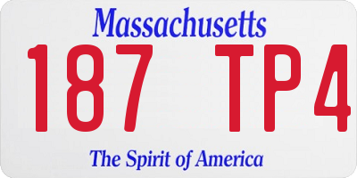 MA license plate 187TP4