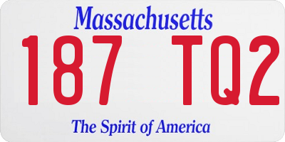 MA license plate 187TQ2