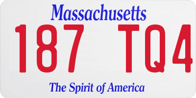 MA license plate 187TQ4
