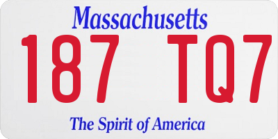 MA license plate 187TQ7