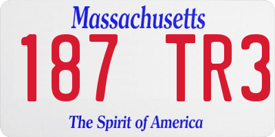 MA license plate 187TR3