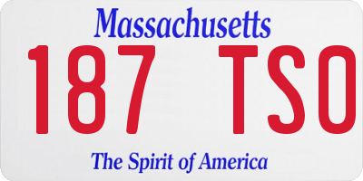 MA license plate 187TS0