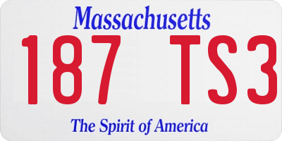MA license plate 187TS3